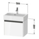 Duravit Waschtischunterschrank Ketho.2 Compact 58,4x39x44cm, 1 Ausz., wandhängend, graph matt