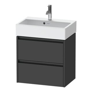 Duravit Waschtischunterschrank Ketho.2 Compact 58,4x39x54,9cm, 2 SBK, wandhängend, graph ma