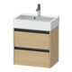 Duravit Waschtischunterschrank Ketho.2 Compact 58,4x39x54,9cm, 2 Schub., wandhängend, Ei Nat