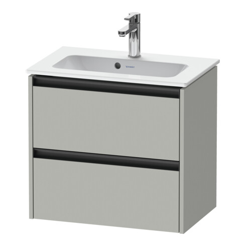 Duravit Waschtischunterschrank Ketho.2 Compact 61x39cm, betongr ma, 2 Schub., wandhängend