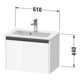 Duravit Waschtischunterschrank Ketho.2 Compact 61x39cm, Ei marm., 1 Auszug, wandhängend