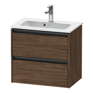 Duravit Waschtischunterschrank Ketho.2 Compact 61x39cm, Nussb dkl., 2 Schub., wandhängend