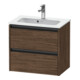 Duravit Waschtischunterschrank Ketho.2 Compact 61x39cm, Nussb dkl., 2 Schub., wandhängend-1