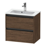 Duravit Waschtischunterschrank Ketho.2 Compact 61x39cm, Nussb dkl., 2 Schub., wandhängend
