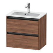Duravit Waschtischunterschrank Ketho.2 Compact 61x39cm, Nussb Nat, 2 Schub., wandhängend