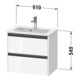 Duravit Waschtischunterschrank Ketho.2 Compact 61x39cm, Nussb Nat, 2 Schub., wandhängend