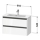 Duravit Waschtischunterschrank Ketho.2 Compact 81x39cm, bas. ma, 2 Schub., wandhängend