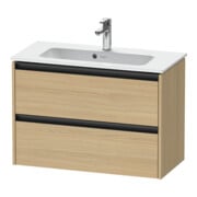 Duravit Waschtischunterschrank Ketho.2 Compact 81x39cm, Ei Nat, 2 Schub., wandhängend
