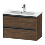 Duravit Waschtischunterschrank Ketho.2 Compact 81x39cm, Nussb dkl., 2 Schub., wandhängend