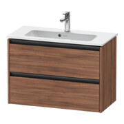 Duravit Waschtischunterschrank Ketho.2 Compact 81x39cm, Nussb Nat, 2 Schub., wandhängend
