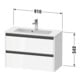Duravit Waschtischunterschrank Ketho.2 Compact 81x39cm, we. hgl, 2 Schub., wandhängend