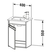 Duravit Waschtischunterschrank Ketho 40x28,5x55cm, wandhängend, Tür rechts, leinen-3