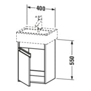 Duravit Waschtischunterschrank Ketho 40x32x55cm, wandhängend, T rechts, Eiche natur-3