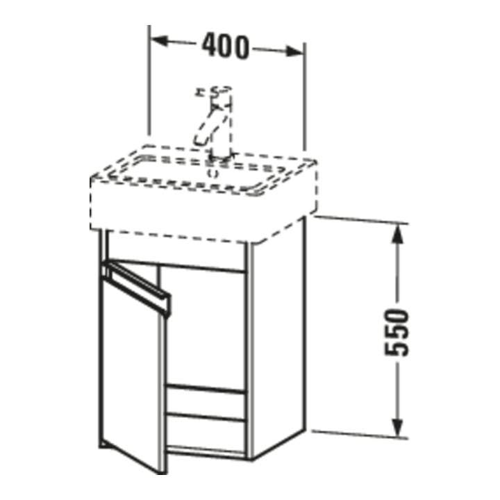 Duravit Waschtischunterschrank Ketho 40x32x55cm, wandhängend, Tür rechts, leinen