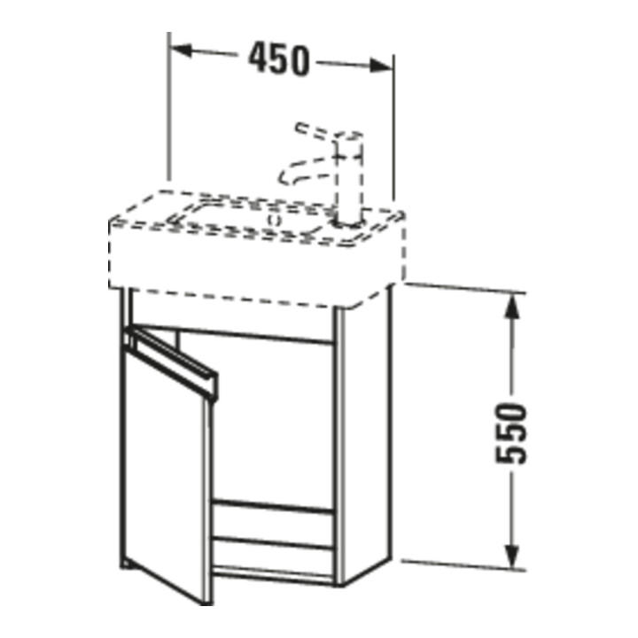 Duravit Waschtischunterschrank Ketho 45x22,5x55cm, wandhängend, T re, Eiche schwarz