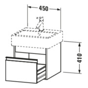Duravit Waschtischunterschrank Ketho 45x44cm, graph ma, 1 Auszug, wandhängend-3
