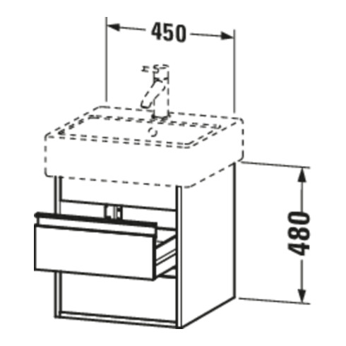 Duravit Waschtischunterschrank Ketho 45x44cm, lei, 2 Schubkästen, wandhängend