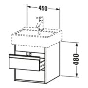 Duravit Waschtischunterschrank Ketho 45x44cm, Nussb dkl., 2 Schubk., wandhängend-4