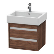 Duravit Waschtischunterschrank Ketho 55x44cm, Nussb dkl., 2 Schubk., wandhängend