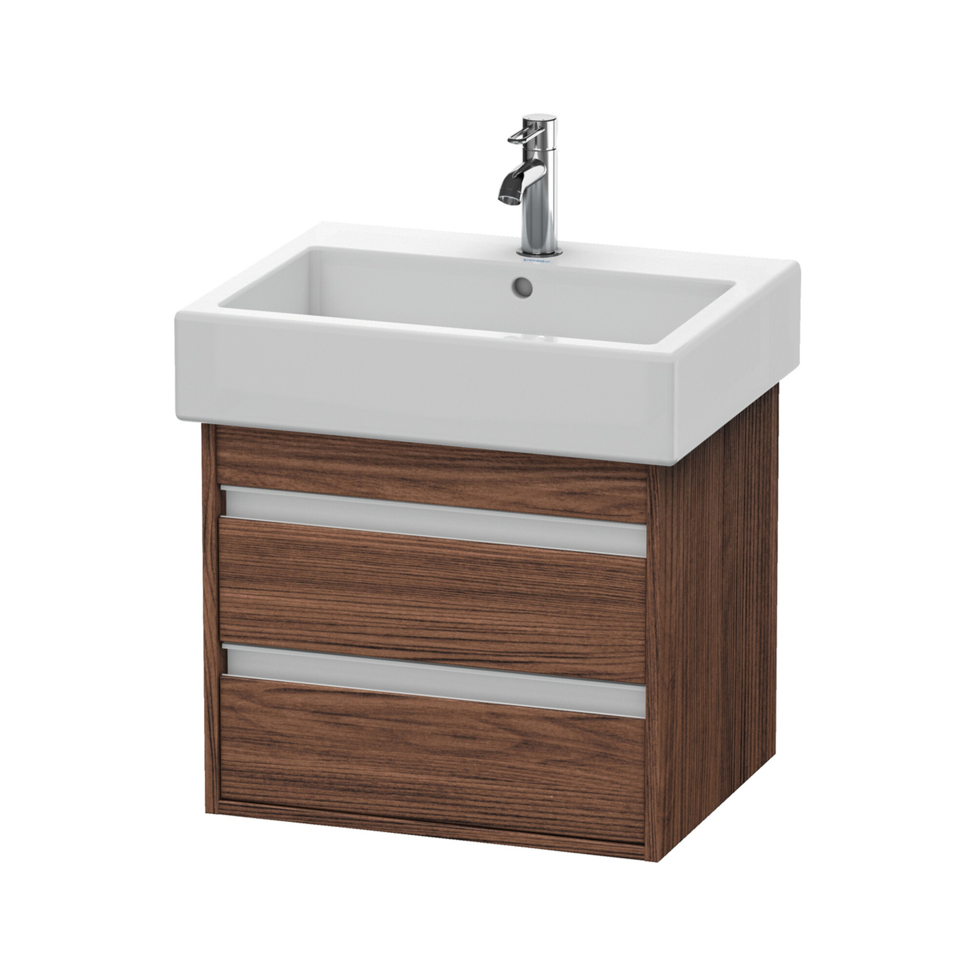 Duravit Waschtischunterschrank Ketho 55x44cm, Nussb dkl., 2 Schubk., wandhängend