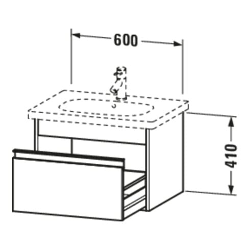 Duravit Waschtischunterschrank Ketho 60x45,5cm, bas. m, 1 Auszug, wandhängend