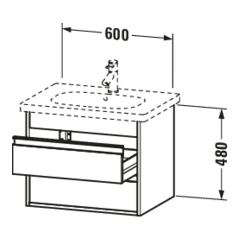 Duravit Waschtischunterschrank Ketho 60x45,5cm, bas. ma, 2 Schubk., wandhängend