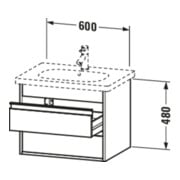 Duravit Waschtischunterschrank Ketho 60x45,5cm, Ei sw, 2 Schubk., wandhängend-3
