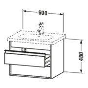Duravit Waschtischunterschrank Ketho 60x45,5cm, Tau, 2 Schubk., wandhängend-3