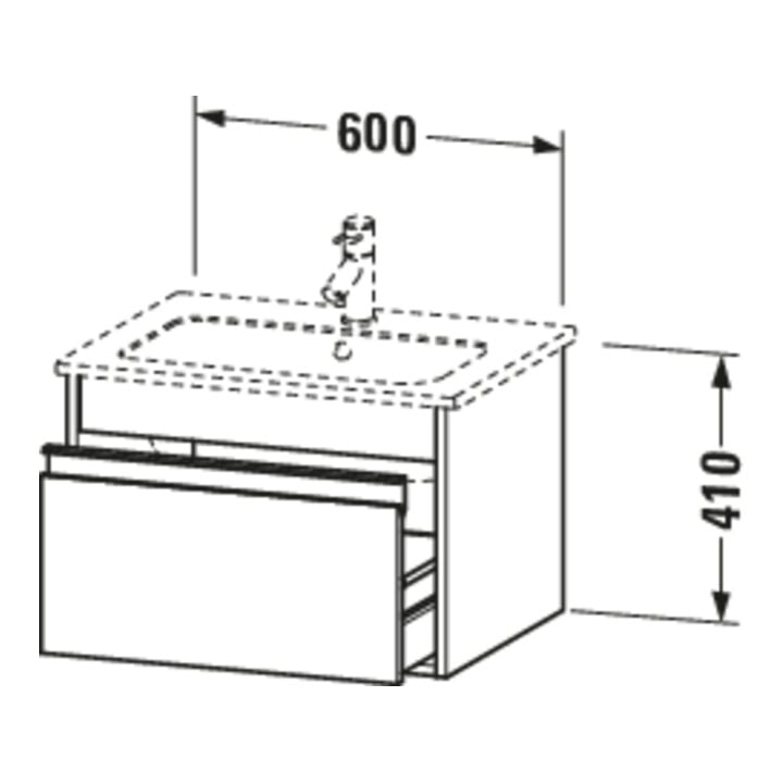 Duravit Waschtischunterschrank Ketho 60x47,5cm, bas. ma, 1 Ausz., wandhängend
