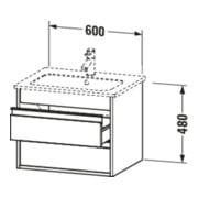 Duravit Waschtischunterschrank Ketho 60x47,5cm, graph ma, 2 Schubk., wandhängend-4