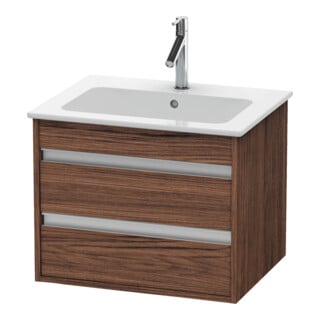 Duravit Waschtischunterschrank Ketho 60x47,5cm, Nussb dkl., 2 Schubk., wandhängend