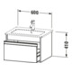 Duravit Waschtischunterschrank Ketho 60x47,5cm, we hgl, 1 Auszug, wandhängend-4