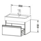 Duravit Waschtischunterschrank Ketho 65x44cm, graph ma, 1 Auszug, wandhängend