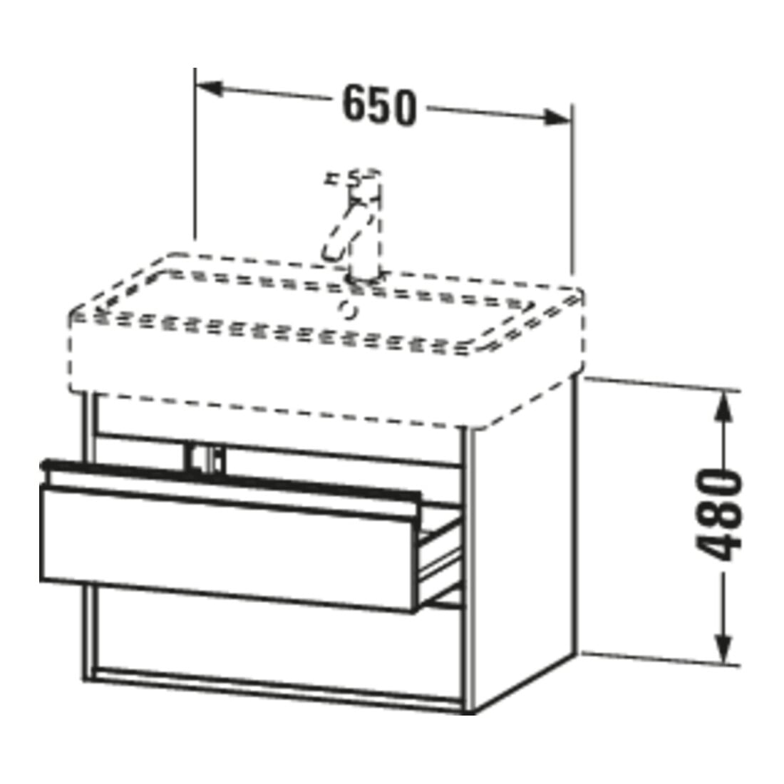 Duravit Waschtischunterschrank Ketho 65x44cm, lei, 2 Schubkästen, wandhängend