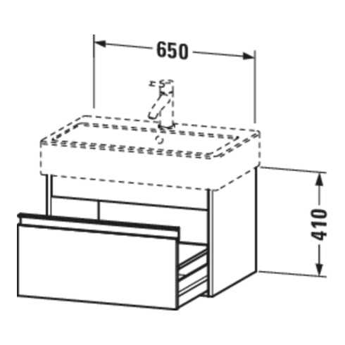 Duravit Waschtischunterschrank Ketho 65x44cm, Nussb dkl., 1 Ausz., wandhängend