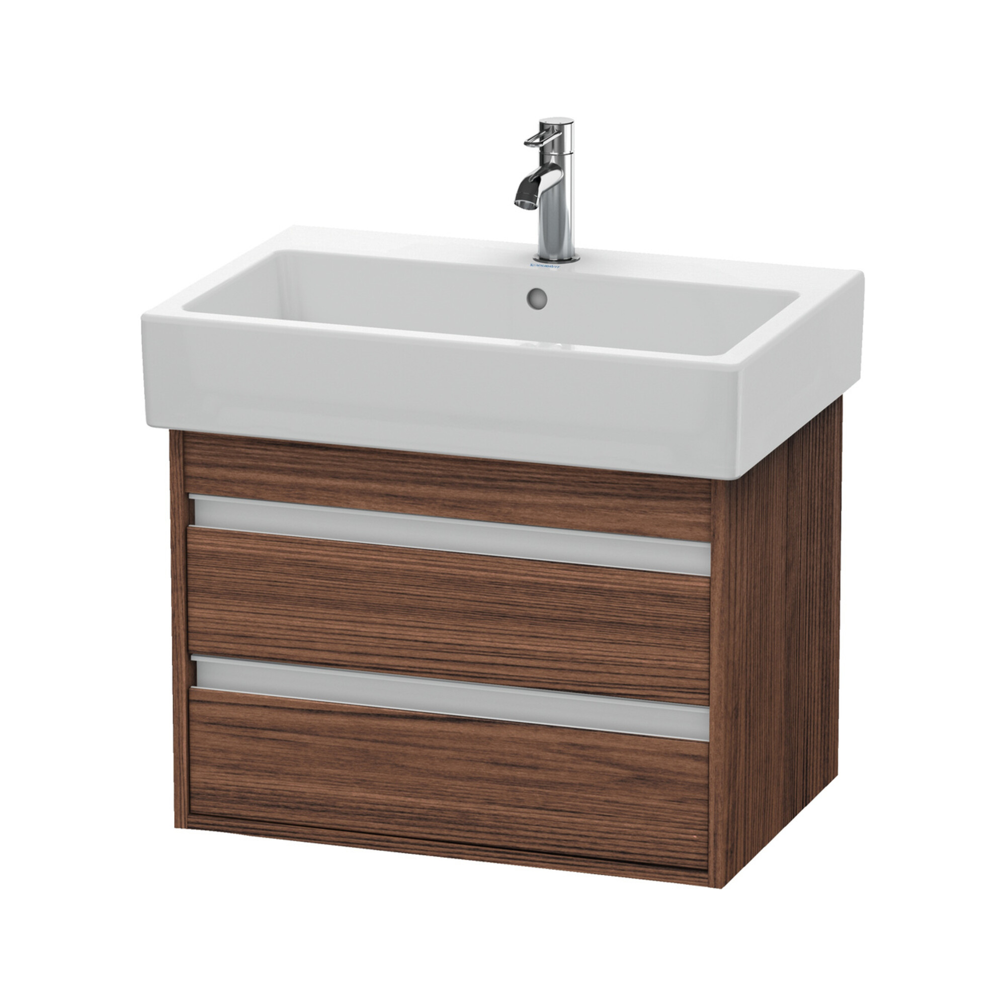 Duravit Waschtischunterschrank Ketho 65x44cm, Nussb dkl., 2 Schubk., wandhängend