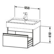 Duravit Waschtischunterschrank Ketho 65x44cm, we matt, 1 Auszug, wandhängend-3
