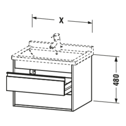 Duravit Waschtischunterschrank Ketho 65x45,5cm, bas. ma, 2 Schubk., wandhängend