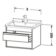 Duravit Waschtischunterschrank Ketho 65x45,5cm, bas. ma, 2 Schubk., wandhängend-4