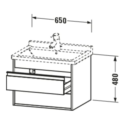 Duravit Waschtischunterschrank Ketho 65x45,5cm, lei, 2 Schubk., wandhängend