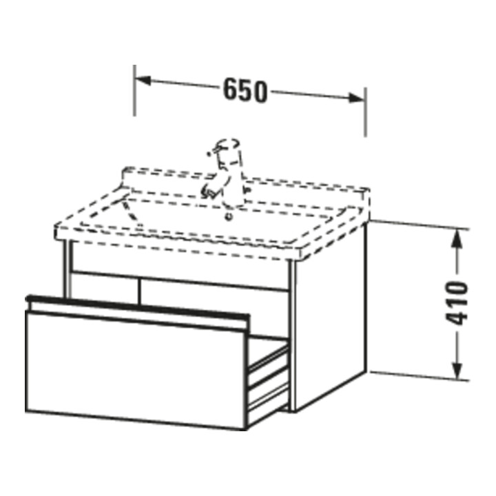 Duravit Waschtischunterschrank Ketho 65x45,5cm, leinen, 1 Auszug, wandhängend