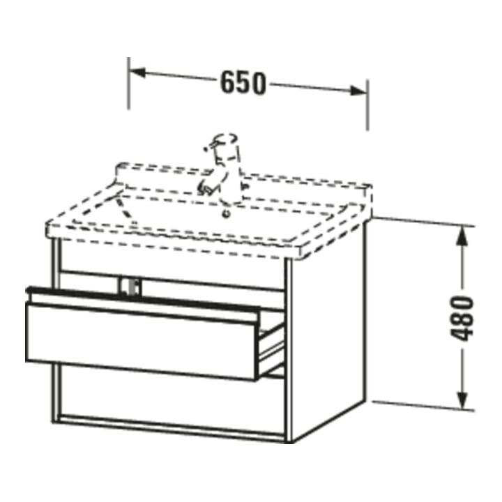Duravit Waschtischunterschrank Ketho 65x45,5cm, we hgl, 2 Schubk., wandhängend