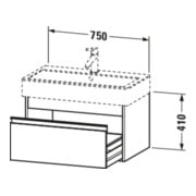 Duravit Waschtischunterschrank Ketho 75x44cm, bas. ma, 1 Auszug, wandhängend-3