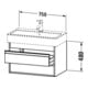 Duravit Waschtischunterschrank Ketho 75x44cm, bas. ma, 2 Schubk., wandhängend