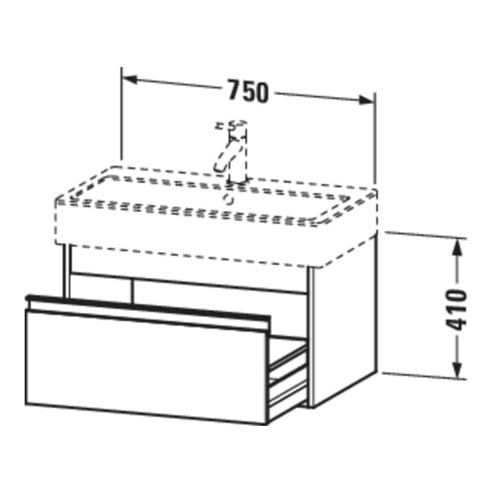 Duravit Waschtischunterschrank Ketho 75x44cm, Nussb Nat, 1 Ausz., wandhängend