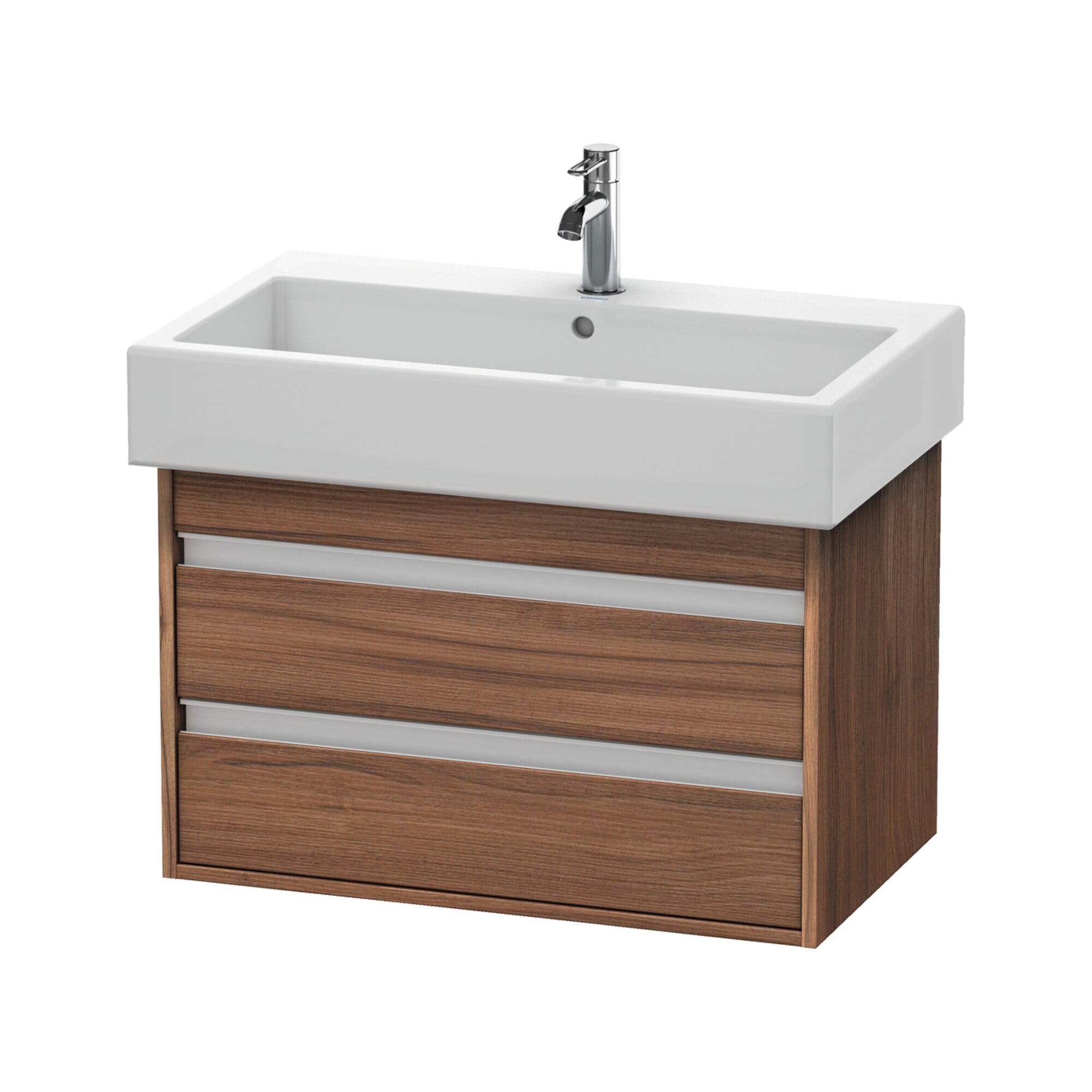 Duravit Waschtischunterschrank Ketho 75x44cm, Nussb Nat, 2 Schubk., wandhängend