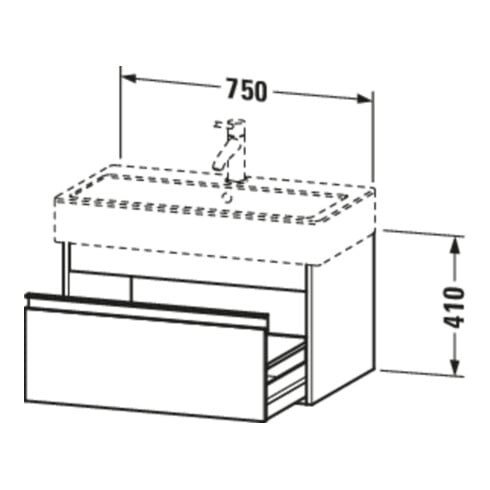 Duravit Waschtischunterschrank Ketho 75x44cm, we matt, 1 Auszug, wandhängend