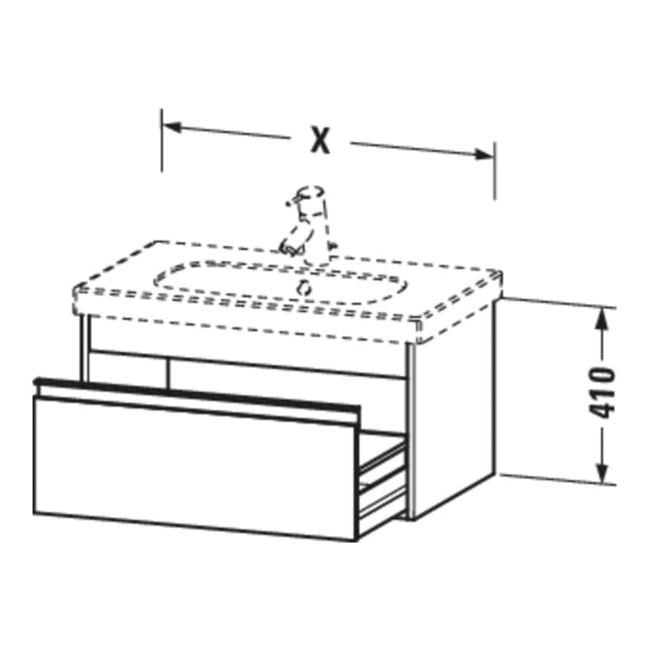 Duravit Waschtischunterschrank Ketho 80x45,5cm, betongr m, 1 Ausz., wandhängend