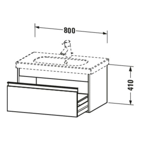 Duravit Waschtischunterschrank Ketho 80x45,5cm, betongr m, 1 Ausz., wandhängend