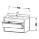Duravit Waschtischunterschrank Ketho 80x45,5cm, Ei Nat, 2 Schubk., wandhängend